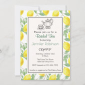 Invitation de thé Motif de citron jaune (Devant)