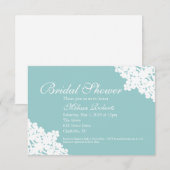 Invitation de thé ou de douche nuptiale| Dentelle  (Devant / Derrière)