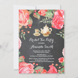 Invitation de thé pour la douche de mariée Floral