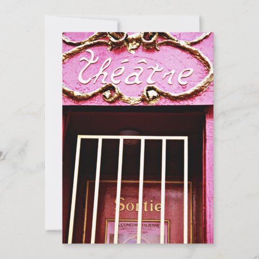 INVITATION DE THÉÂTRE ROSE ~EZ2 PERSONNALISER THÉÂ (Devant)