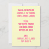 INVITATION DE THÉÂTRE ROSE ~EZ2 PERSONNALISER THÉÂ (Dos)