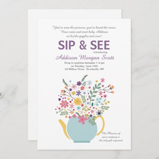 Invitation de théière (Devant / Derrière)