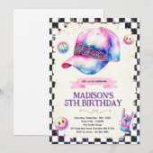 Invitation de thème d'anniversaire de fille avec c (Devant / Derrière)