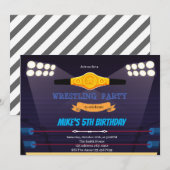 Invitation de thème d'anniversaire de lutte (Devant / Derrière)