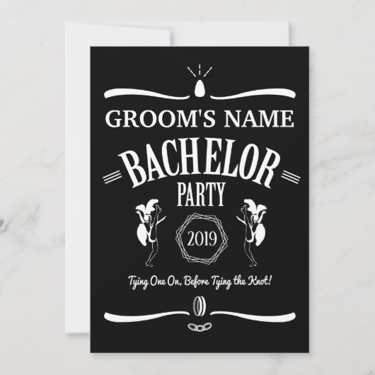 Invitation de thème de bouteille de whisky pour un (Devant)