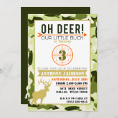 Invitation de thème de chasse Oh Deer Camo Couleur (Devant / Derrière)