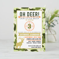 Invitation de thème de chasse Oh Deer Camo Couleur