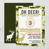 Invitation de thème de chasse Oh Deer Couleurs ver (Devant / Derrière)