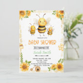 Invitation de thème de fête d'abeille à miel migno (Debout devant)