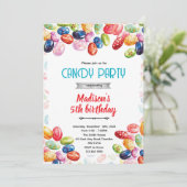 Invitation de thème de fête de jellybean mignon (Debout devant)