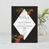 Invitation de thème de fleurs d'oeillet de mariage (Debout devant)