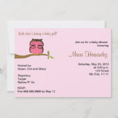 Invitation de thème de hibou de bébé (Devant)