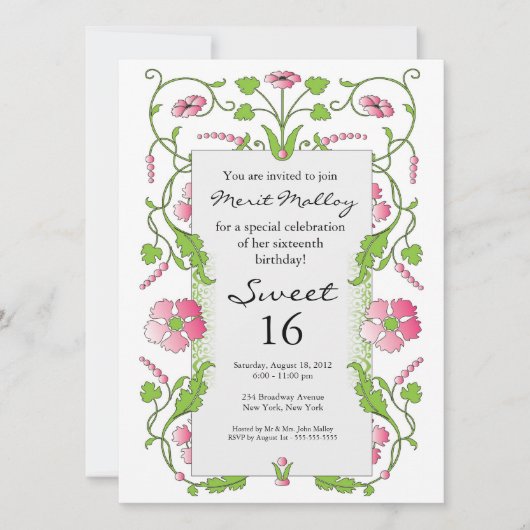 Invitation de thème de jardin (Devant)