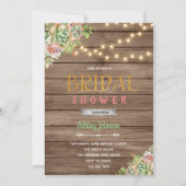 Invitation de thème de mariage de succulentes (Devant)