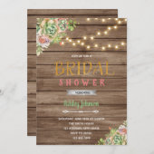 Invitation de thème de mariage de succulentes (Devant / Derrière)