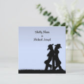 Invitation de thème de mariage occidental bleu (Debout devant)
