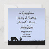 Invitation de thème de mariage occidental bleu (Dos)