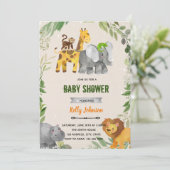 Invitation de thème de suite d'animaux de zoo de v (Debout devant)