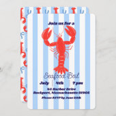 Invitation de thème marin d'été de homard côtier (Devant / Derrière)