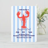 Invitation de thème marin d'été de homard côtier (Debout devant)
