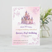 Invitation de thème petite princesse. Fête d'enfan (Debout devant)