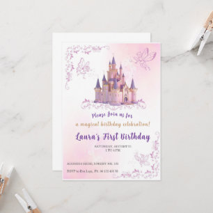 Invitation de thème petite princesse. Fête d'enfan