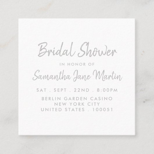 Invitation de ticket de Fête des mariées de  de fu (Devant)