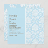 Invitation de Tiffany Mariage damassé (Devant / Derrière)