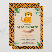 Invitation de Tiger baby shower (Devant / Derrière)