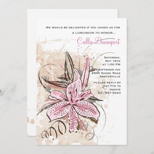 Invitation de Tiger Lily (Devant / Derrière)