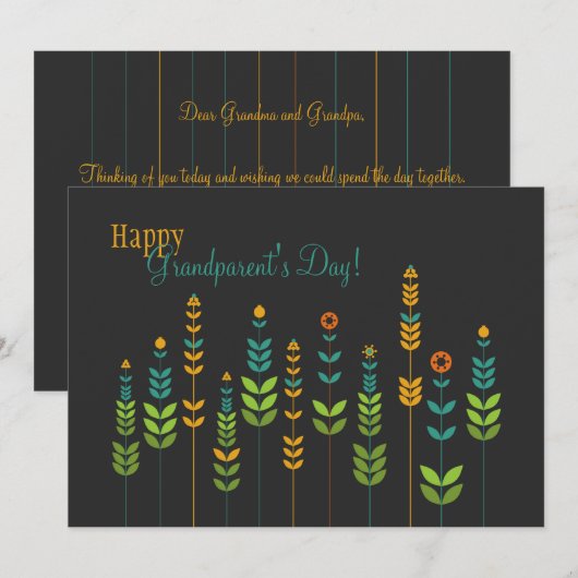 Invitation de tiges de fleurs (Devant / Derrière)