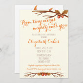 Invitation De Tiny Acorns Mighty Oaks Grow Baby shower (Devant / Derrière)