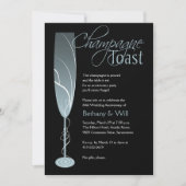 Invitation de toast au champagne diamant bleu (Devant)