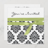 Invitation de toile blanc et vert de baby shower (Devant / Derrière)