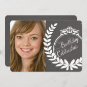 Invitation de toile d'anniversaire de photo de (Devant / Derrière)