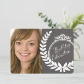 Invitation de toile d'anniversaire de photo de (Debout devant)