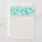 Invitation de toile de Fête de la mariée de toile (Dos)
