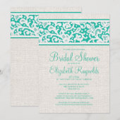 Invitation de toile de Fête de la mariée de toile (Devant / Derrière)
