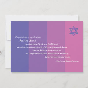 Invitation de Tonal Purple Bat mitzvah
