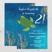 Invitation de tortues marines (Devant / Derrière)