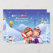 Invitation De Tots De Ski De Neige (Devant / Derrière)