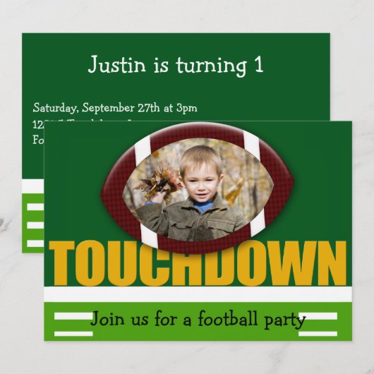 Invitation de touchdown (Devant / Derrière)