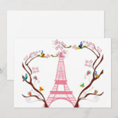 Invitation de Tour Eiffel au printemps (Devant / Derrière)