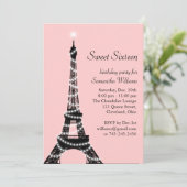Invitation de Tour Eiffel de sweet sixteen (Debout devant)