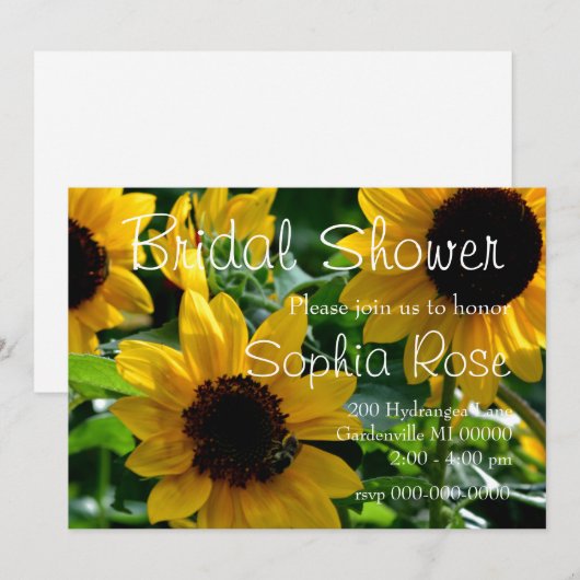 Invitation de tournesol (Devant / Derrière)