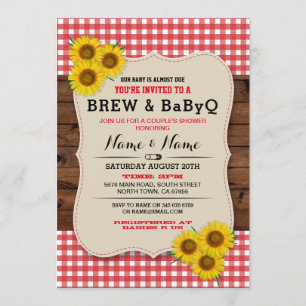 Invitation de tournesol rouge du Baby shower Brew 