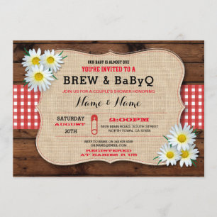 Invitation de tournesol rouge du Baby shower Brew 