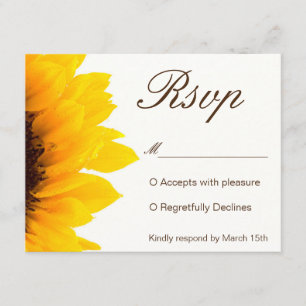 Invitation de tournesol rustique RSVP