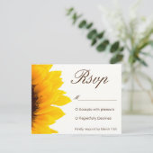 Invitation de tournesol rustique RSVP (Debout devant)