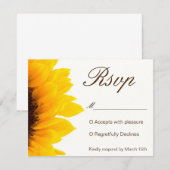 Invitation de tournesol rustique RSVP (Devant / Derrière)